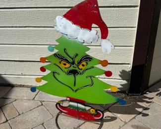 Lot #149- Grinch Christmas Tree Metal Yard Decoration