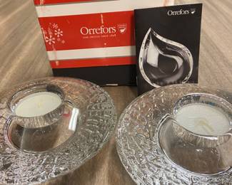 Orrefors tea light holders