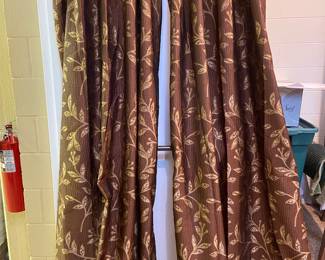 Brown/gold drapery panels