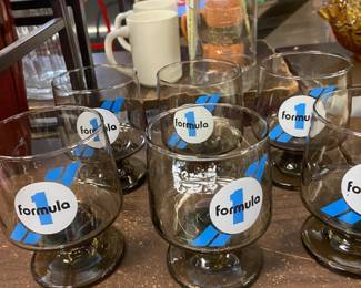 Vintage Formula 1 stem glasses