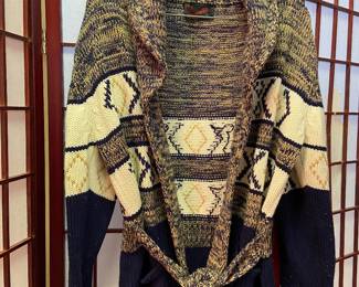 Vintage cardigan attached belt