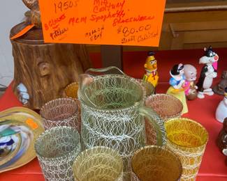 Vintage pitcher and glass set