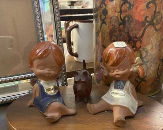 Vintage Japanese figures decor