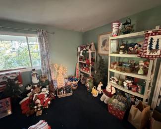 🎄 **Christmas lovers, this corner is just the beginning!** A sneak peek at the incredible collection of holiday treasures tucked away in this home, with even more still being discovered! From ornaments and decorations (some still in their original packaging!) to strands of lights, replacement bulbs, full-size Christmas trees, and SO much more. If you love Christmas, you're going to want to dig through this collection! 🎅β¨