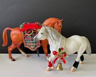 2 ~ Breyer Holiday Horses * 1997 ‘Snowball ‘ Christmas Pony * 2000 Holiday Hunt Horse