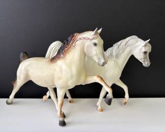 2 ~ Breyer Dapple White Horses * Edition 3,748/10,000 For the Prancing Horse