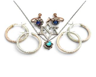 Sterling Silver Hoop Earrings Pendants 14g Total