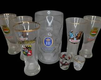 Vintage Beer Stein, Glasses Shots