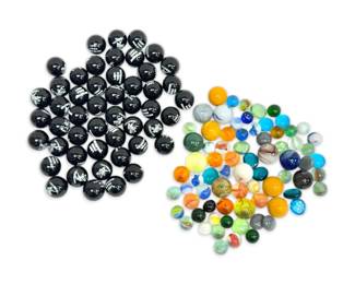 Glass Marbles Including Black Lost Your Marbles Novelty Marbles Some Glow Under UV Light
