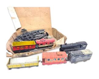 Marx Lighted Mechanical Train Set with Tin Litho Cars