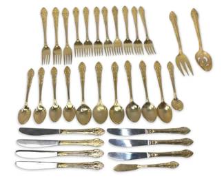 NEW GoldColored Utensil Set Forks, Knives, Spoons, Salad