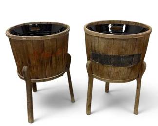 Wooden Barrel Planters