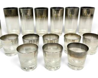 Queens Lusterware Smokey Clear Glass Cups