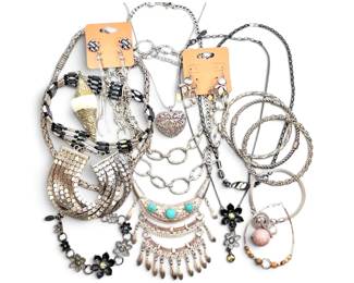 Pilgrim Danish Design, More Black Silver Toned Necklaces, Earrings, Bracelets 1lb