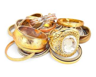 Whiting Davis Cuff With More Gold Toned Bangles And Bracelets