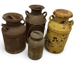 Metal Milk Cans Group Of Four