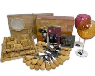 Wine Lot Humorous Coasters, Cork Boards, Cheese Knives, Cork Screw More