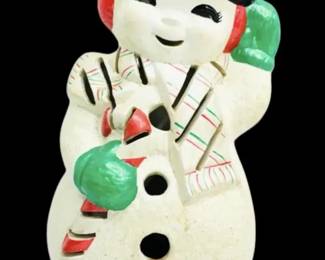 Vintage Ceramic Mold LightUp Snowman