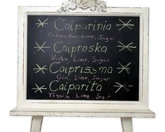 WhitePainted Rustic Wood Framed Chalk Board
