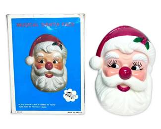 Vintage Musical Santa Face 1960s