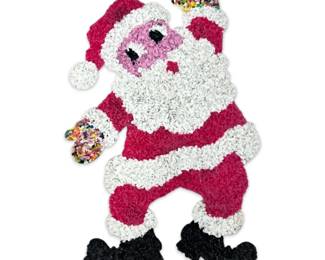 Vintage Melted Plastic Popcorn Santa 1970s