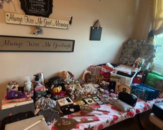 Many collectible items and pictures