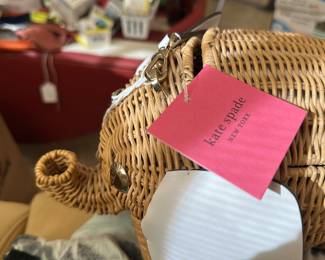 Kate Spade elephant wicker purse