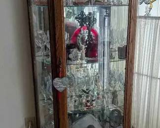 SW153Curved Glass Bowfront Curio With Claw Feet
