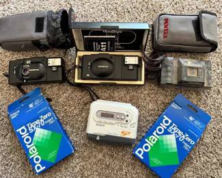 SW265Vintage Sony Walkman, Olympus XASeries Cameras, Polaroid SX70 Film, Pentax Point Shoot
