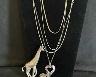 SW179Sterling Necklaces, Pins A Few Broken Chains