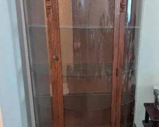 SW136Curved Glass Curio China Cabinet