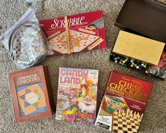 SW240Family Board Games And Marbles Scrabble, Candyland, Chinese Checkers