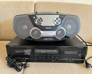 SW322Onkyo Stereo Double Cassette Tape Deck And Philips CD Player