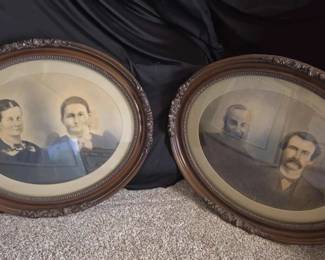 SW137Antique VictorianEra Convex Framed Portraits