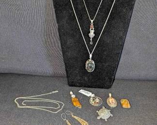 SW205VGolden Rutilated Quartz, Amber, Opal And Sterling