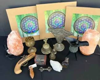 SW109Assorted Decor, Crystal, Metal Items, Bells Salt Lamps