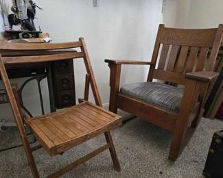 SW164Vintage mission style rocker and more