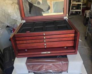 SW219Two Mahogany finished display cases