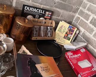 Canisters Books And Household Items