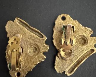 Vintage Brutalist Clip Earrings second image
