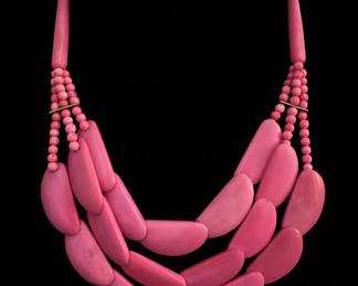 Pink Tagua Nut Necklace