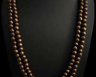 Faceted Bronze Bead Necklace
