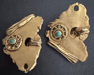 Vintage Brutalist Clip Earrings