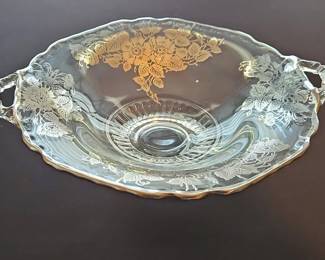 Silver City Floral Glass Dish