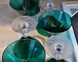 Emerald Green Cocktail Coupes, set of second image