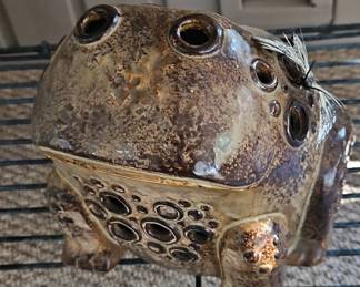 Vintage Ceramic Votive Toad Figurine