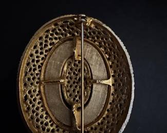 Vintage Goldtone Filigree Brooch second image