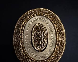 Vintage Goldtone Filigree Brooch