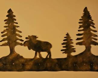 Moose Pine Tree Wall Rack
