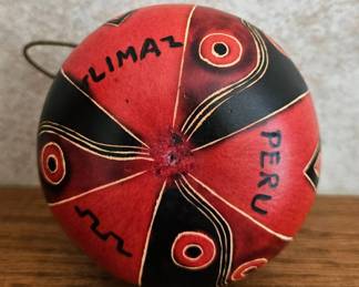 HandEtched Peruvian Gourd Ornament second image